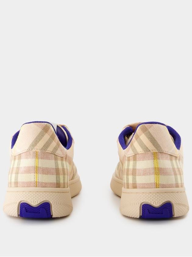 Terrace Chk Sneakers - Burberry - Linen - Pink - BURBERRY - BALAAN 3