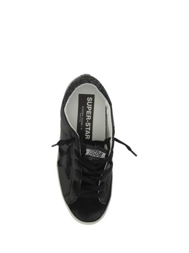 Superstar Glitter Tab Leather Low Top Sneakers Black - GOLDEN GOOSE - BALAAN 5