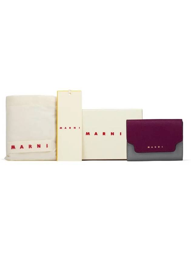 Saffiano Leather Card Wallet Purple - MARNI - BALAAN 5