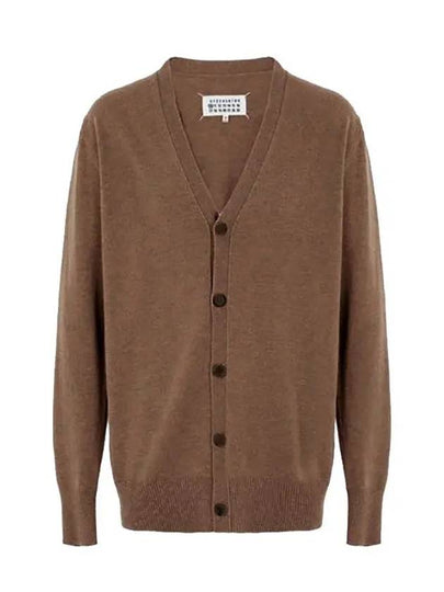 Signature Stitch V-neck Wool Cardigan Brown - MAISON MARGIELA - BALAAN 2