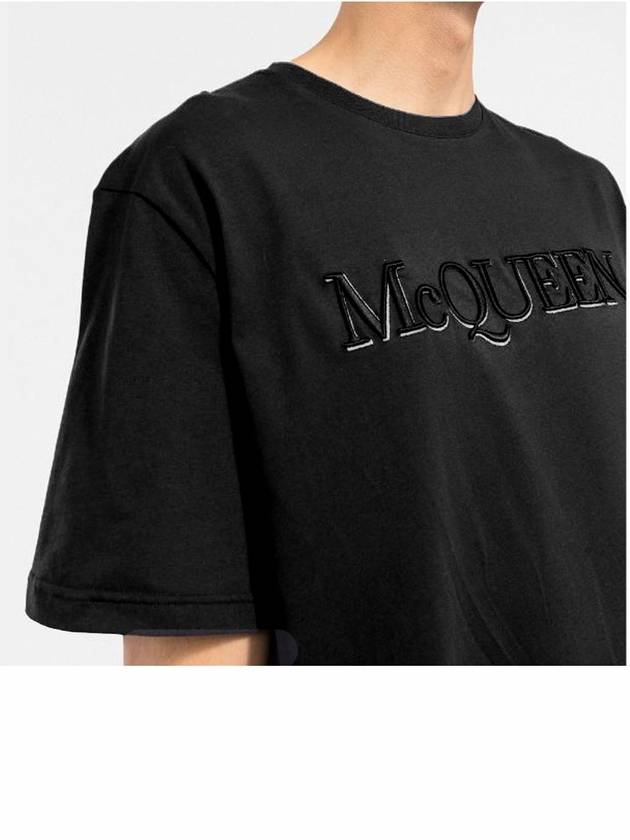 Girocolo Logo Short Sleeve T-Shirt Black - ALEXANDER MCQUEEN - BALAAN 8