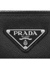 Triangle Logo Large Saffiano Clutch Bag Black - PRADA - BALAAN 5