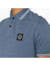 Stretch Cotton Pique Short Sleeve Polo Shirt Light Blue - STONE ISLAND - BALAAN 6