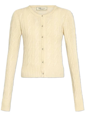 Blumarine Wool Cardigan, Women's, Cream - BLUMARINE - BALAAN 1