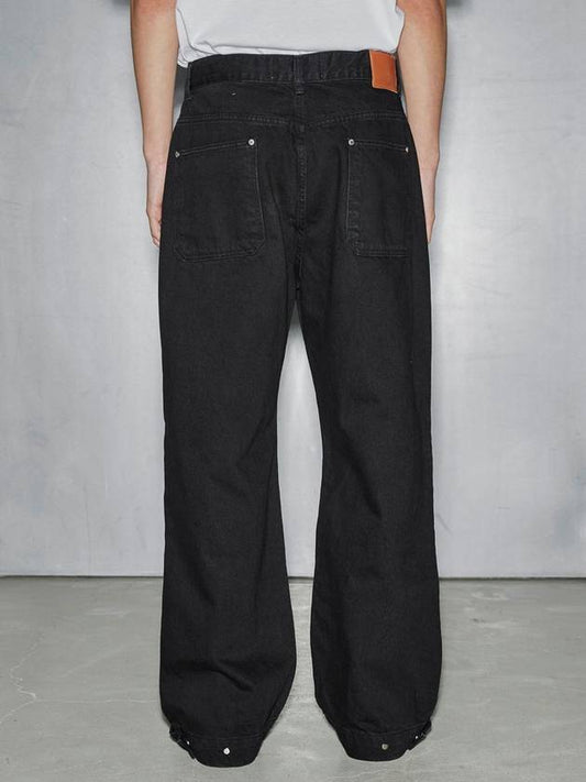 Low Rise Wide Denim Jeans Black - MUILL - BALAAN 1