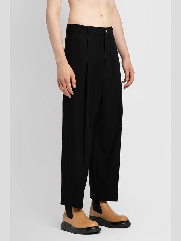 Crop Wool Pintuck Straight Pants Black - LOEWE - BALAAN 9