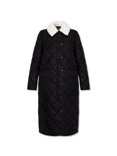 Women s Detachable Collar Quilted Gabardine Coat - BURBERRY - BALAAN 1