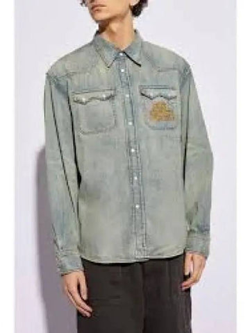 24 Draw Varsity Denim Western Shirt FE5 5DC41 36E 8DY 1216923 - KENZO - BALAAN 1