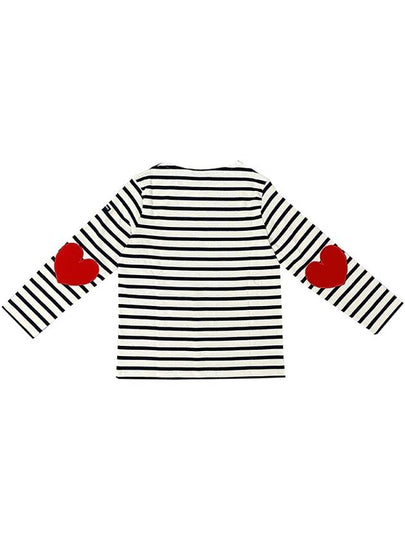 Kids VAUJANY Heart Patch Long Sleeve T shirt 9174 ECRU MARINE - SAINT JAMES - BALAAN 2