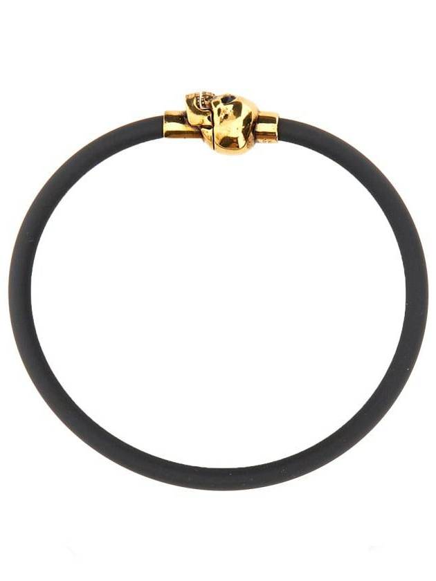 Gold Skull Head Bracelet Black - ALEXANDER MCQUEEN - BALAAN 6