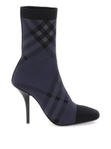 23 fw check knit ankle boots 8069208 B3068 B0230382782 - BURBERRY - BALAAN 1