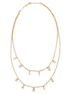 Brass Gold Finish Crystal Paris Double Necklace - CELINE - BALAAN 2