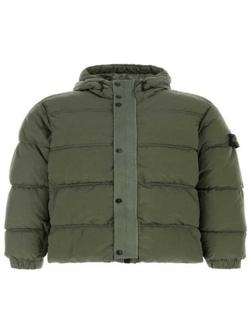 Anti drop hooded down jacket musk green 41419 V0059 - STONE ISLAND - BALAAN 1