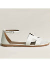 Santorini Calfskin Sandals Blanc - HERMES - BALAAN 6