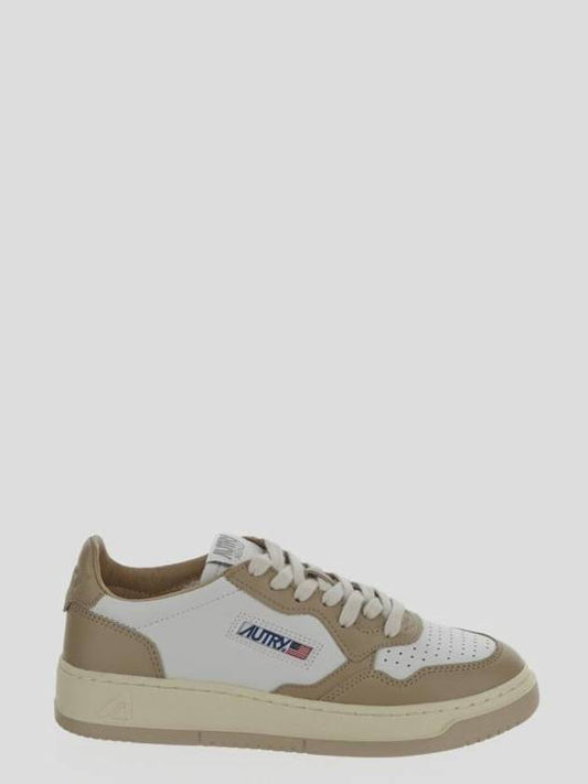 Medalist Bicolor Leather Low Top Sneakers White Beige - AUTRY - BALAAN 1