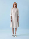Collar color matching middle dress cool gray 045 - VOYONN - BALAAN 7