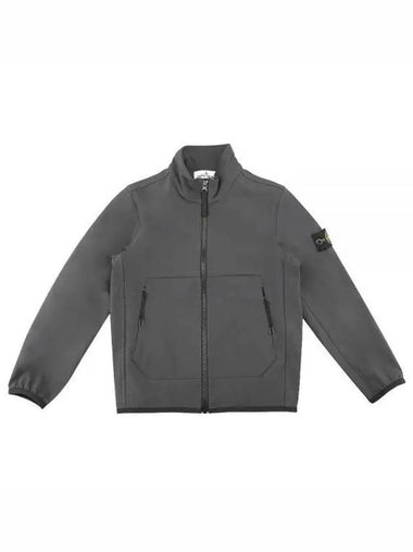 Kids Waffen Patch Zip Up Jacket Anthracite - STONE ISLAND - BALAAN 1