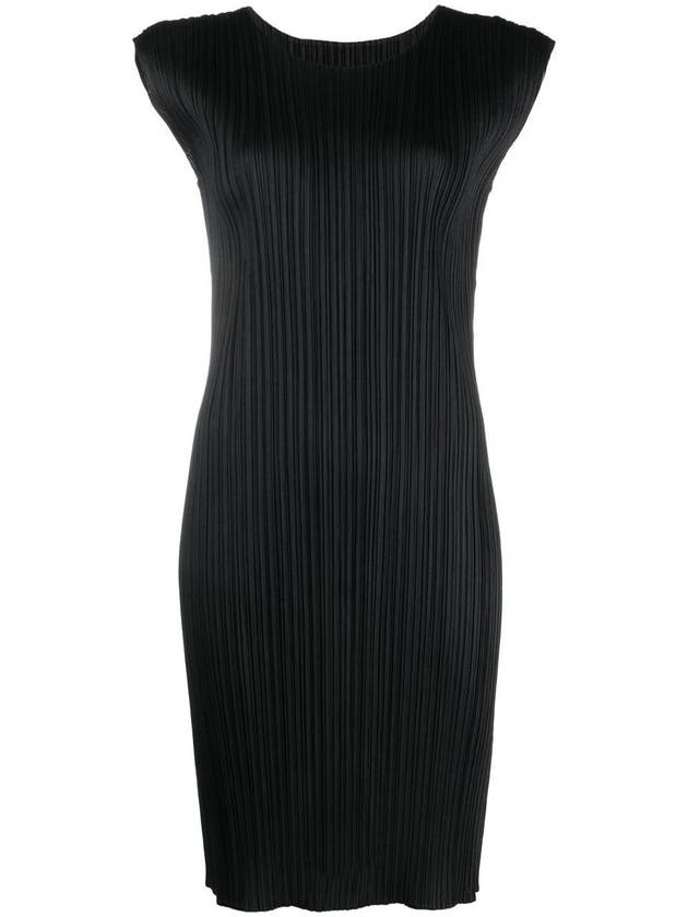 Women's Pleats Short Dress Black - ISSEY MIYAKE - BALAAN 1