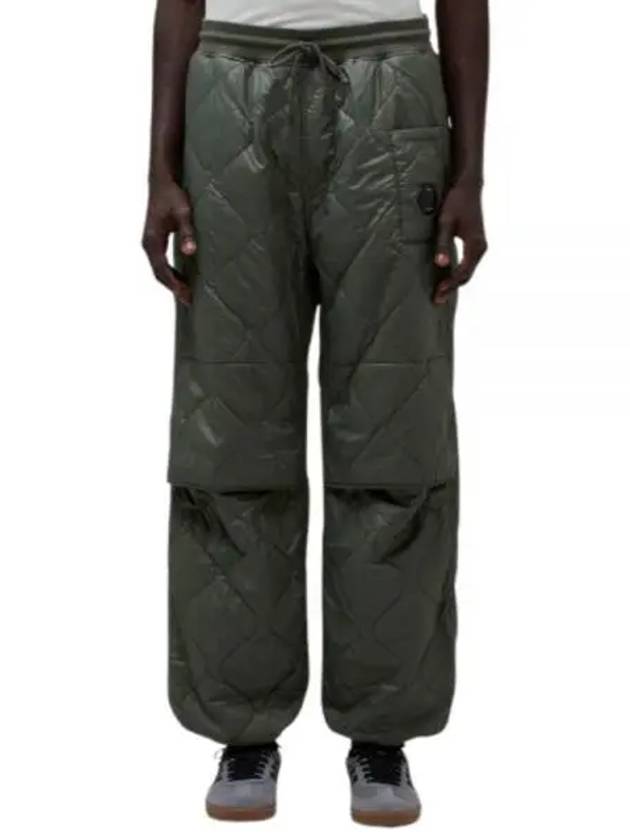 Diagonal Raised Fleece Mixed Quilted Track Pants Green - CP COMPANY - BALAAN 2