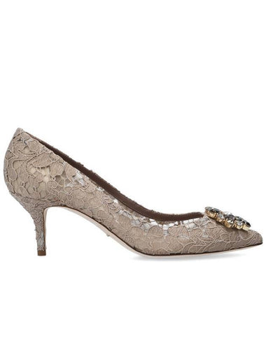 Brooch Lace Rainbow Pumps Heel Beige - DOLCE&GABBANA - BALAAN 1