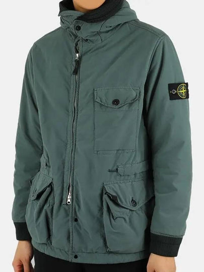 David Wappen Patch Zip-up Hooded Jacket Sage Green - STONE ISLAND - BALAAN 2