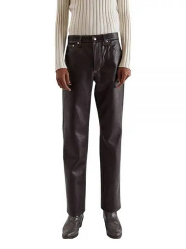 LONDRE TROUSER COFFEE BROWN FAKE LEATHER PANTS - SEFR - BALAAN 1