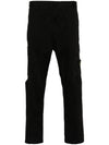 Regular Fit Cargo Cotton Straight Pants Black - STONE ISLAND - BALAAN 1