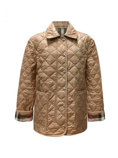 Darly Diamond Quilted Jacket Camel - BURBERRY - BALAAN 1