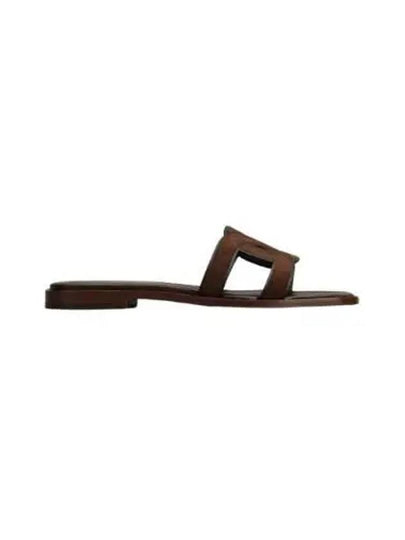 Women's Square Toe Suede Slide Slippers Brown - TOD'S - BALAAN 2