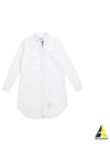 Women's Point Collar Poplin Short Dress White - THOM BROWNE - BALAAN 2