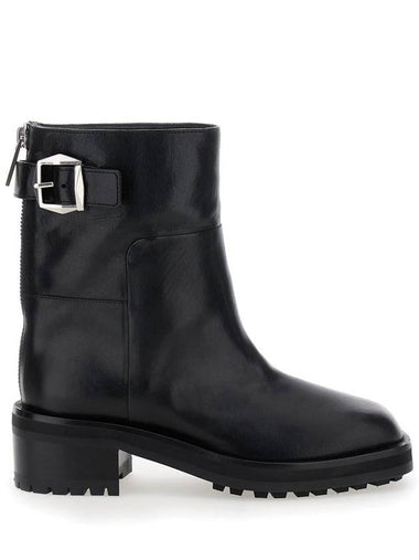 'Brooklyn' Black Ankle Boots With Buckle In Smooth Leather Woman - JIMMY CHOO - BALAAN 1