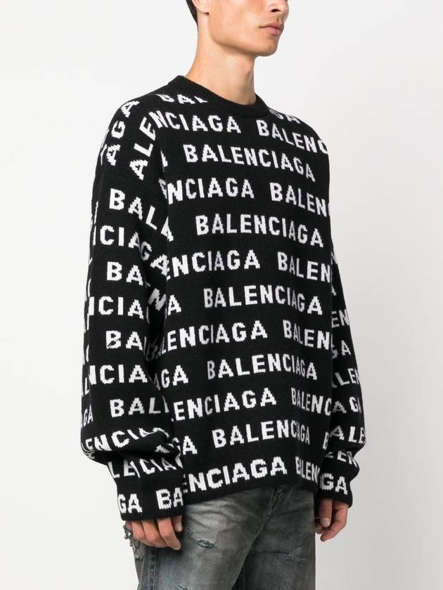 All-Over Logo Sweatshirt Black - BALENCIAGA - BALAAN 6