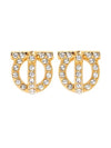 Gancini 3D Crystal Earrings Gold - SALVATORE FERRAGAMO - BALAAN 1