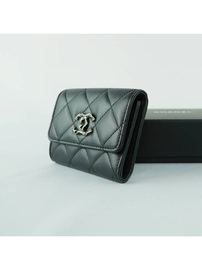 French origin card case business wallet snap black gold lamb skin AP3624 - CHANEL - BALAAN 2