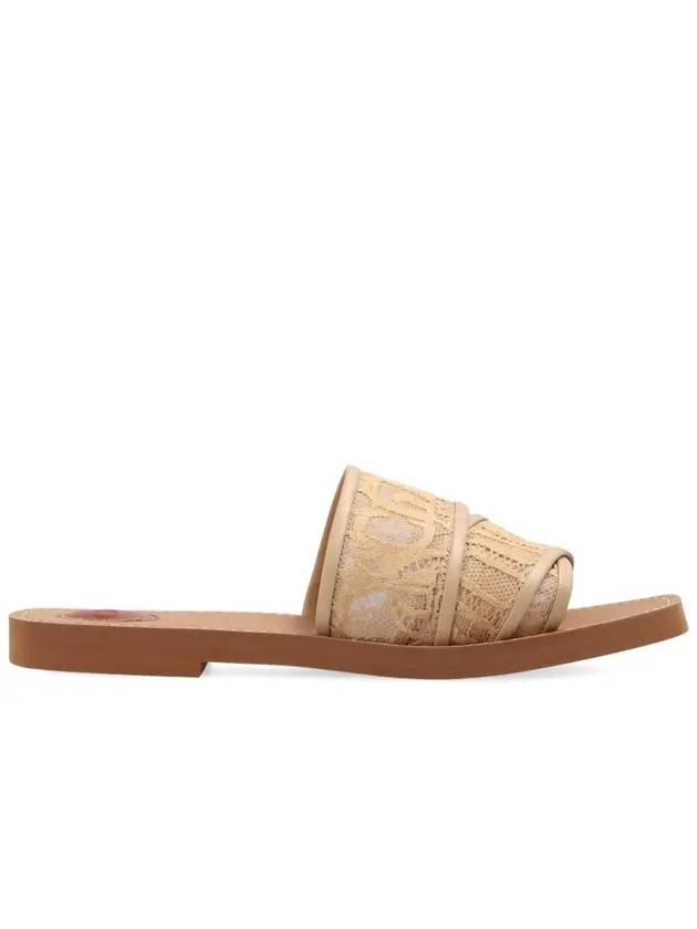 Women's Lace Strap Woody Slippers Brown - CHLOE - BALAAN 1