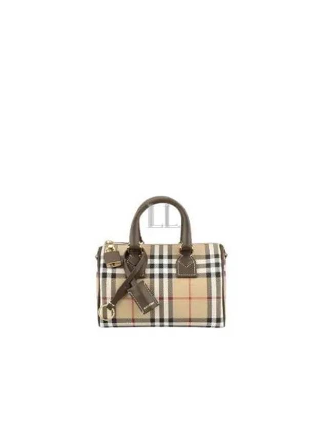 Mini Check Bowling Shoulder Bag Beige - BURBERRY - BALAAN 2