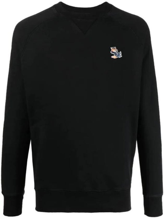 Dressed Fox Patch Classic Sweatshirt Black - MAISON KITSUNE - BALAAN.