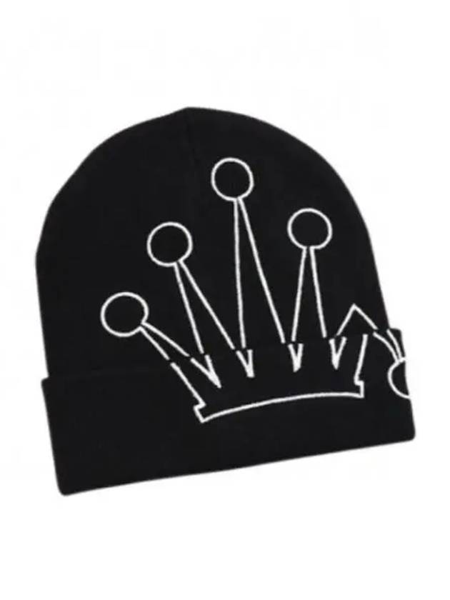 1321212 BLACK Crown Cuff Beanie - STUSSY - BALAAN 1