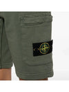 Cotton Fleece Cargo Bermuda Shorts Musk Green - STONE ISLAND - BALAAN 6