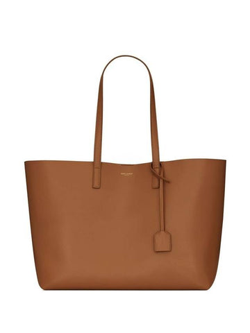 East West Shopper Tote Bag Brown - SAINT LAURENT - BALAAN 1