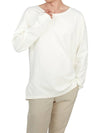 Wide Neck Cotton Long Sleeve T-Shirt Ivory - LEMAIRE - BALAAN 5