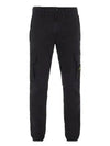 Men's Wappen Patch Slim Cargo Straight Pants Black - STONE ISLAND - BALAAN 2