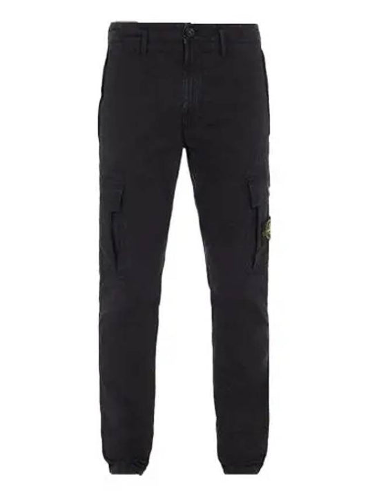 Men's Wappen Patch Slim Cargo Straight Pants Black - STONE ISLAND - BALAAN 2