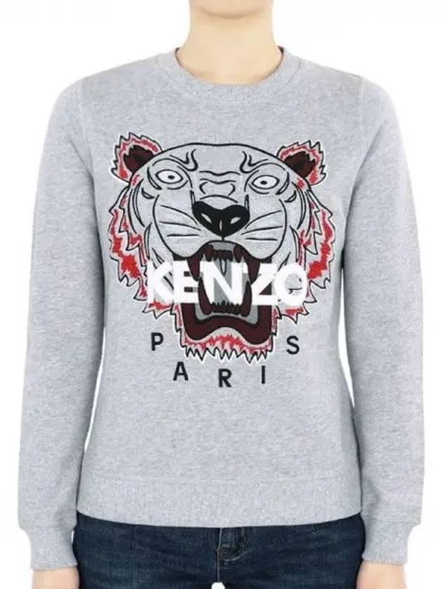 Embroidered Tiger Sweatshirt Grey - KENZO - BALAAN 2