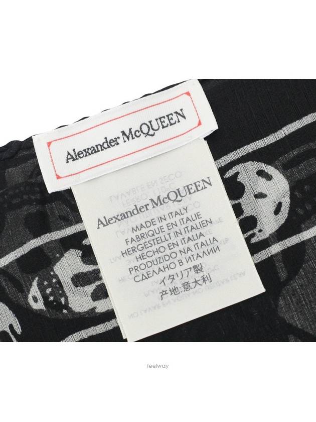 Skull Print Silk Scarf Black - ALEXANDER MCQUEEN - BALAAN 5