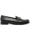 23FW ROLO Gold Plated Double Gancini Loafers Black 0728415 - SALVATORE FERRAGAMO - BALAAN 2