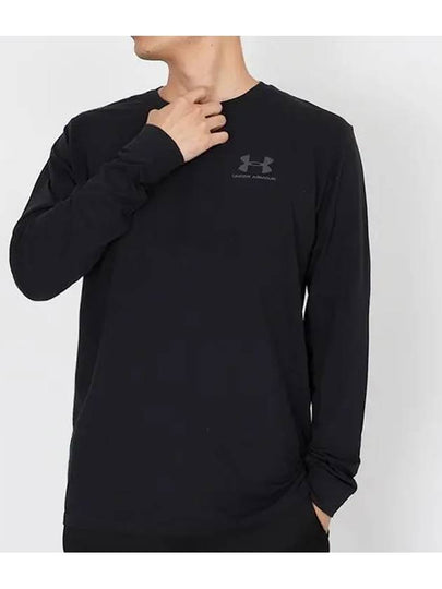 Sports Style Left Chest Long Sleeve T-Shirt Black - UNDER ARMOUR - BALAAN 2