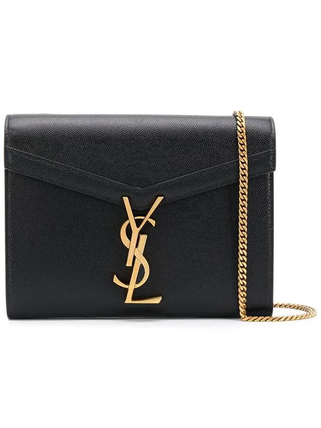 Cassandra Monogram Chain Shoulder Bag Black - SAINT LAURENT - BALAAN 3