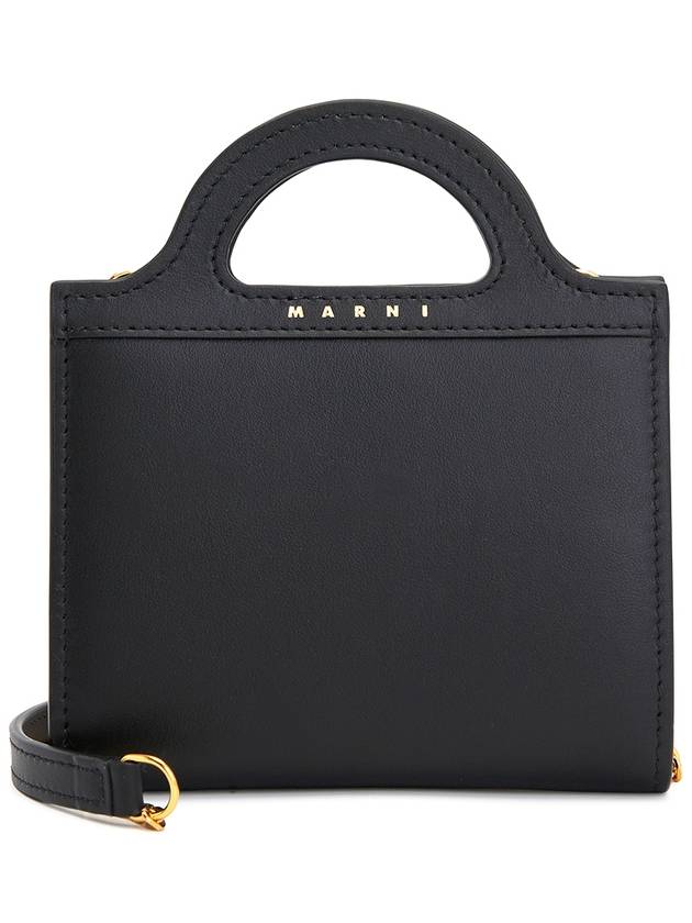 Women's Logo Detail Chain Half Wallet Black - MARNI - BALAAN 2