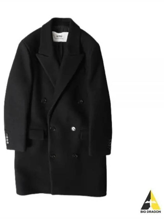 Wool Double Coat Black - AMI - BALAAN 2